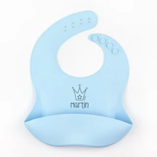 babero Silicona Personalizado Corona Mi Pipo