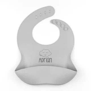 Babero Silicona Personalizado nube Mi Pipo
