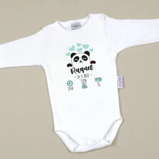 Body Bebe con Datos Nacimiento Panda Mi Pipo