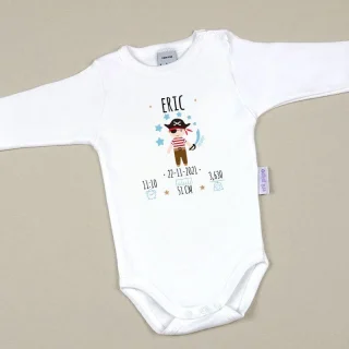 Body Bebe Datos Nacimiento Pirata Mi PIpo