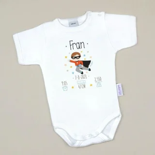 Body con Datos Nacimiento Superheroe Mi Pipo