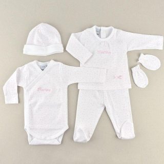 Primera Puesta Bebé Paritorio Personalizada estrellas rosa