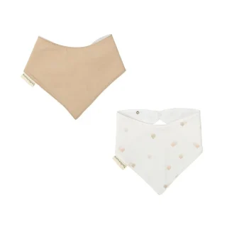 Pack x2 baberos bandana Ciel beige Bimbi