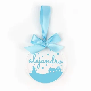 Bola Navidad Personalizada Azul