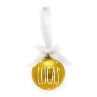 Bola de Navidad Personalizada Lazo Dorada