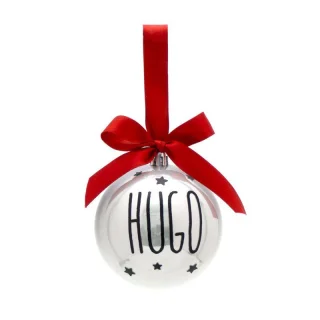 Bola de Navidad Personalizada Lazo Perla