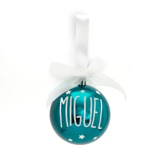 Bola de Navidad Personalizada Lazo Verde