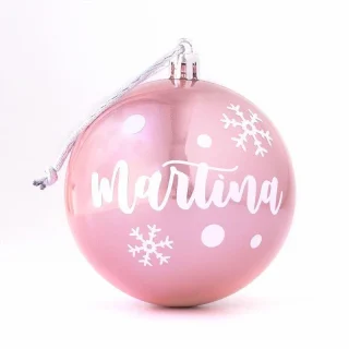 Bola de Navidad Personalizada Rosa Perla Nanetes