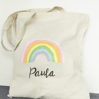 Bolsa de tela pintada a mano ARCO IRIS