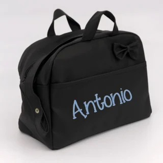 Bolso Maternidad Personalizado Polipiel Lazo Negro