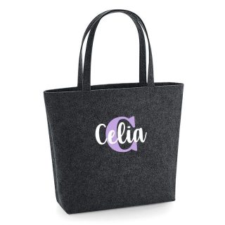Bolso Shopper fieltro antracita personalizado