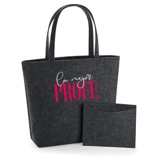 Bolso Shopper fieltro antracita la mejor profe