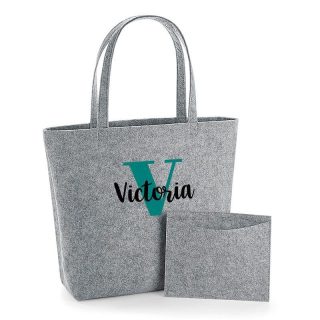 Bolso Shopper fieltro gris personalizado