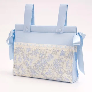 Bolso Talega Clásico Toile de Jouy Celeste Bebiti by Nanetes