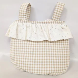 Bolso Bebe Bombonera Vichy beige Nanetes