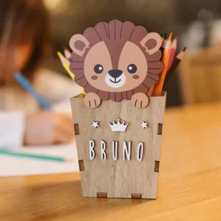 Bote de lápices personalizado Leon