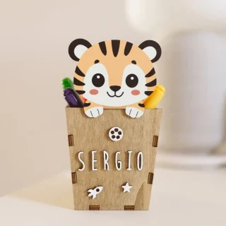 Bote de lápices personalizado Tigre