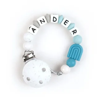 Chupetero Silicona Personalizado Gritty Azul