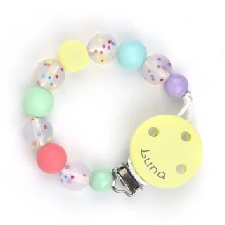 Chupetero Silicona Personalizado en el Clip Mi Pipo Confetti Soft
