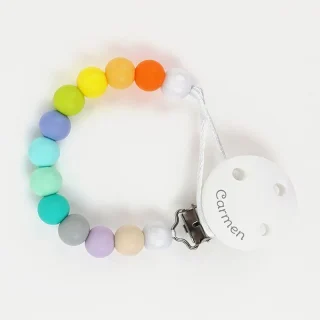 Chupetero Silicona Personalizado en el Clip Mi Pipo Multicolor