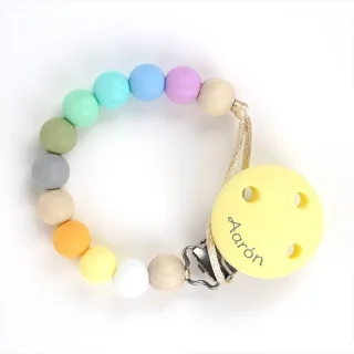 Chupetero Silicona Personalizado en el Clip Mi Pipo Multicolor Soft