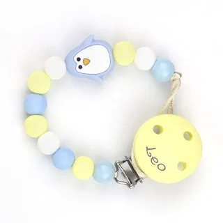 Chupetero Silicona Personalizado en el Clip Mi Pipo Pinguino