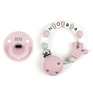 Chupete y Chupetero Personalizados Corona Soft