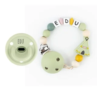 Chupete y Chupetero Personalizados Tipi Verde