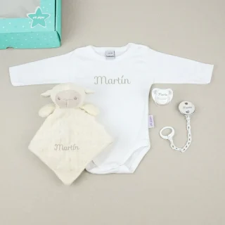 Caja Regalo Bebé Personalizada Medium Beige