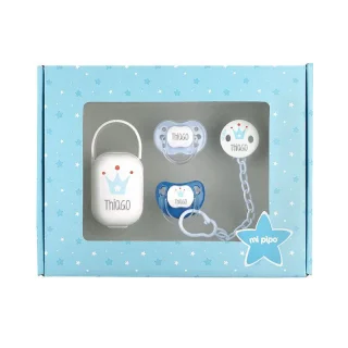 Caja Regalo Bebé Imprescindibles corona azul Mi Pipo