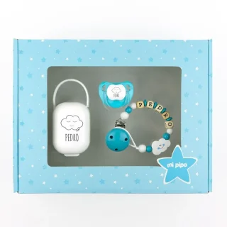 Caja Regalo Bebé Personalizada Nube azul