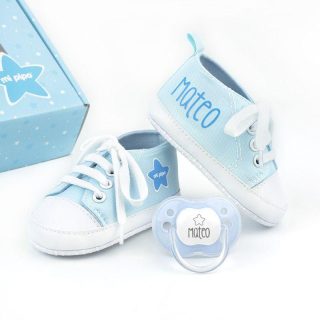 Caja Regalo Bebé Zapatillas Personalizadas Chupete