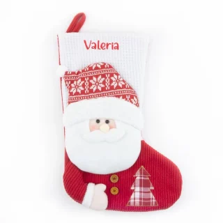 Calcetin Navideño Personalizado Punto Papa Noel