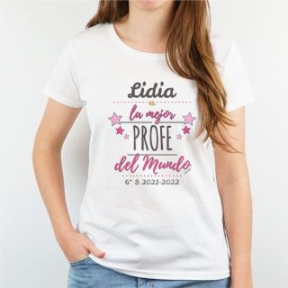 Camiseta Profesora la mejor profe del mundo