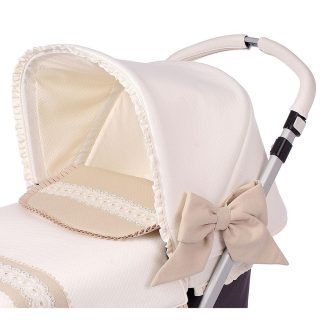 Capota Carro Bebé Piqué Rosello Beige Bebiti by Nanetes
