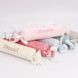 Cojín Caramelo Antivuelco Personalizado Bebé Topos