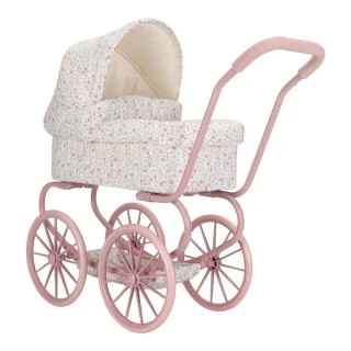 Carrito muñecas Metal Flores Rosa Little Duch