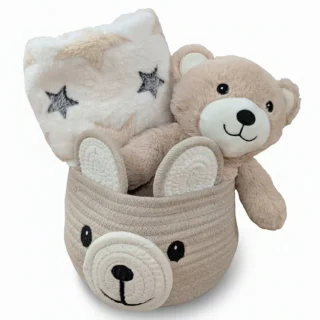 Cesta+Manta+Osito beige Personalizado Nanetes