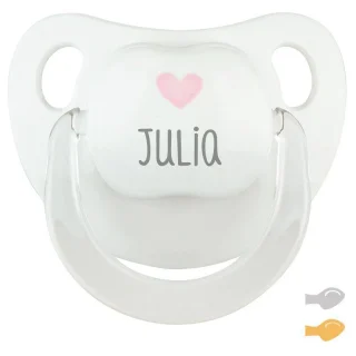 Chupete Personalizado Bebé Mi Pipo Baby Deco Blanco Corazón