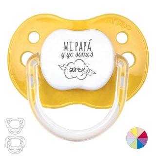 Chupete Bebé Frase Mi Pipo Mi papa y yo Super