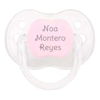 Chupete Personalizado Bebé Mi Pipo New Classic Rosa Transparente