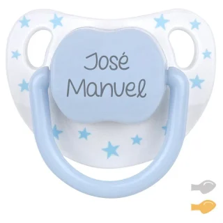 Chupete Personalizado Bebé Mi Pipo Baby Chic Blanco/Azul