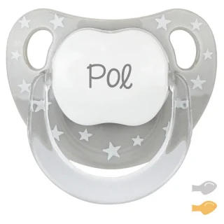 Chupete Personalizado Bebé Mi Pipo Baby Chic Gris