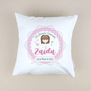 Cojin Detalle Primera comunión rosa