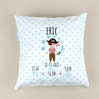 Cojín Personalizado Datos Nacimiento Pirata Mi Pipo