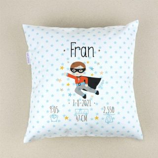Cojín Personalizado Super Heroe Nacimiento Mi Pipo