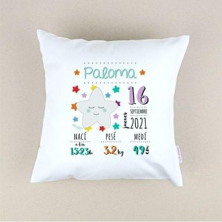 Cojín Personalizado Datos Nacimiento Estrella Mi Pipo