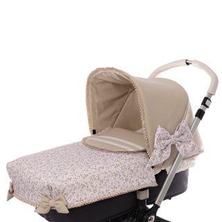 Colcha Capazo Bebé A Medida Carro 205 Flores Camel Bebiti by Nanetes