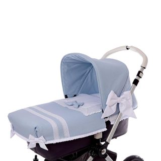 Colcha Capazo A Medida Carro Bebé Napolés Azul Plomo 202 By Nanetes