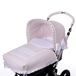 Colcha Capazo A Medida Carro Bebé Napoles Rosa Empolvado Bebiti By Nanetes